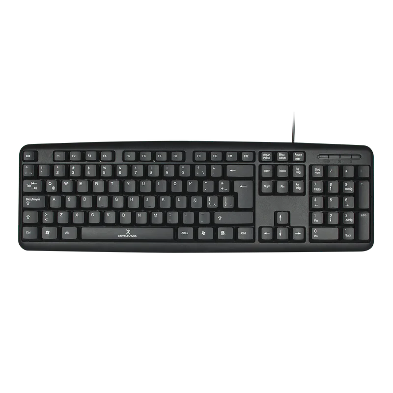 Teclado Perfect Choice Básico Alámbrico USB Color Negro