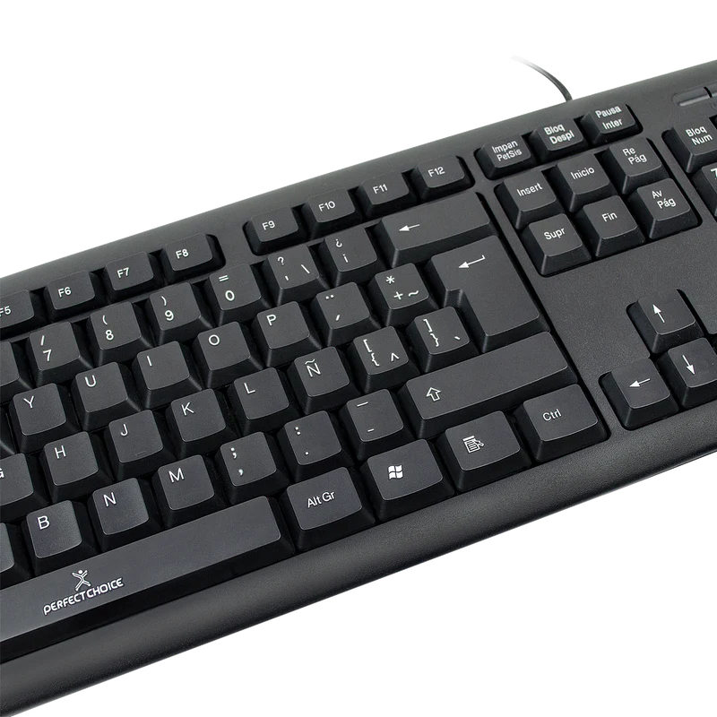 Teclado Perfect Choice Básico Alámbrico USB Color Negro