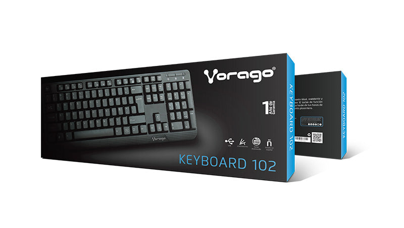 Teclado Vorago KB-102 Multimedia Usb Negro